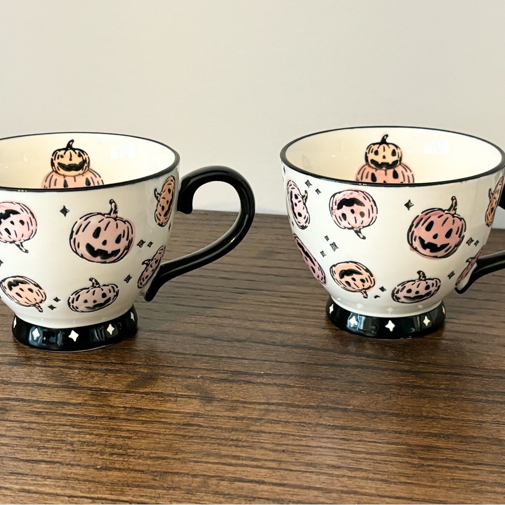🧡🩷🎃Potter’s Studio Pink Halloween Pumpkin Mug